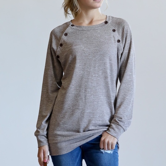 Vanille Style Tops - SOLD OUT❕Taupe Long Sleeve Tunic
